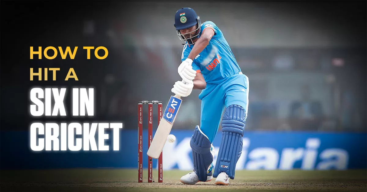 Indian Cricketer Lofts the Ball to the Six Line