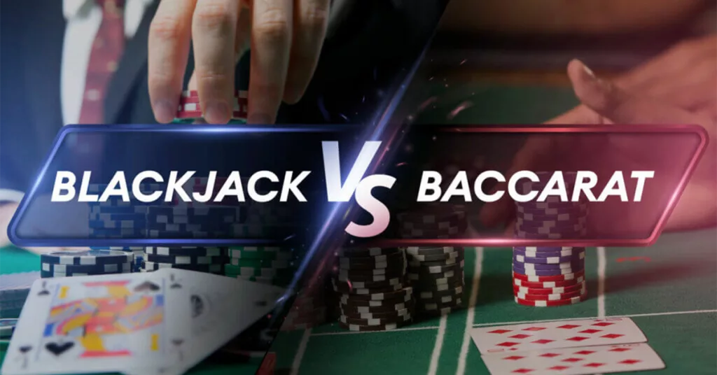 Blackjack and Baccarat Game Boards Displayed